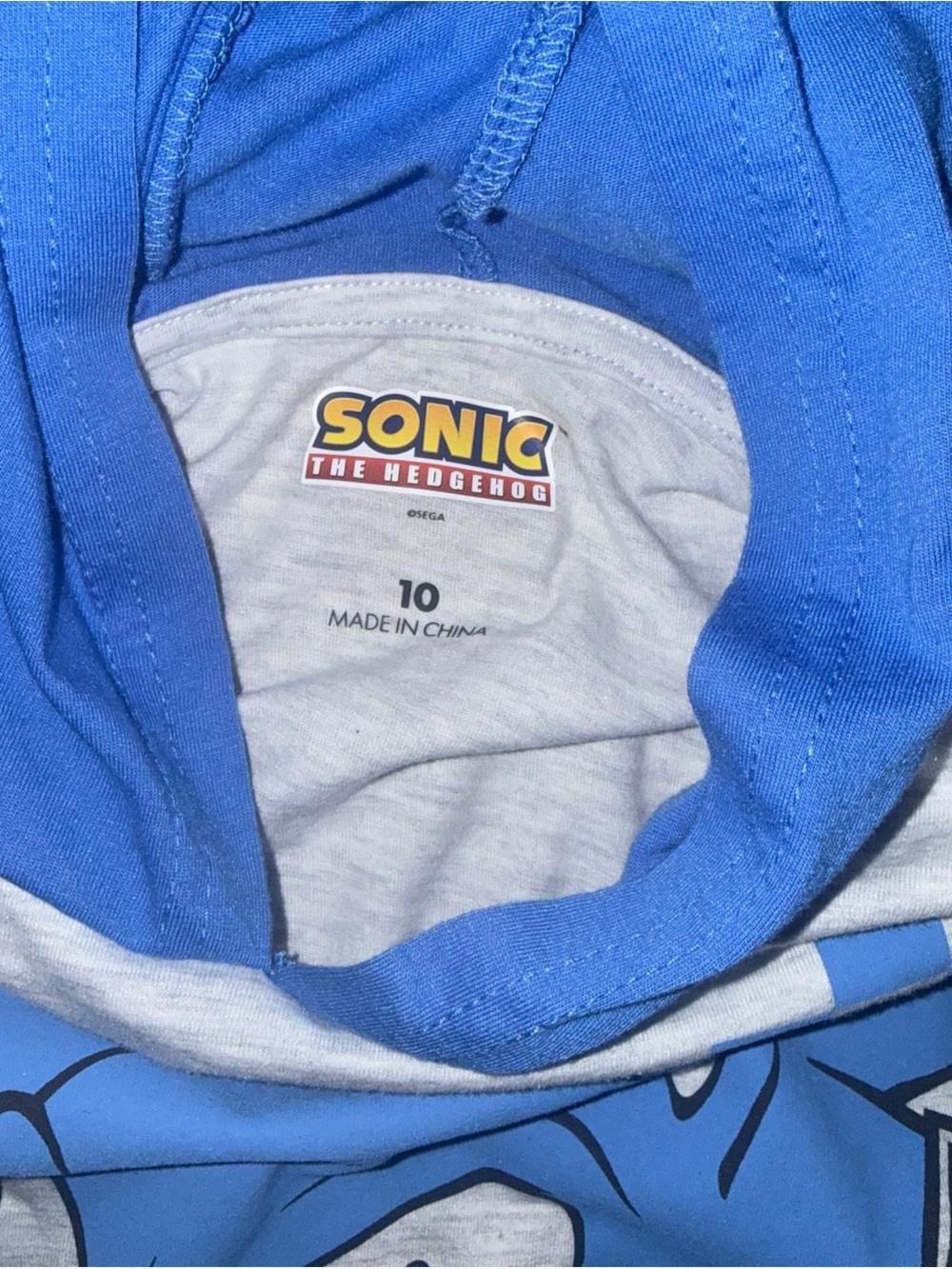 Sonic the Hedgehog Blue Kids Matching Set with Hood - Picture 2 of 4